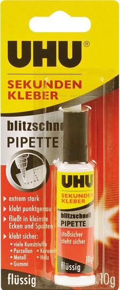 Produktbild UHU Sekundenkleber blitzschnell Pipette (10 g)