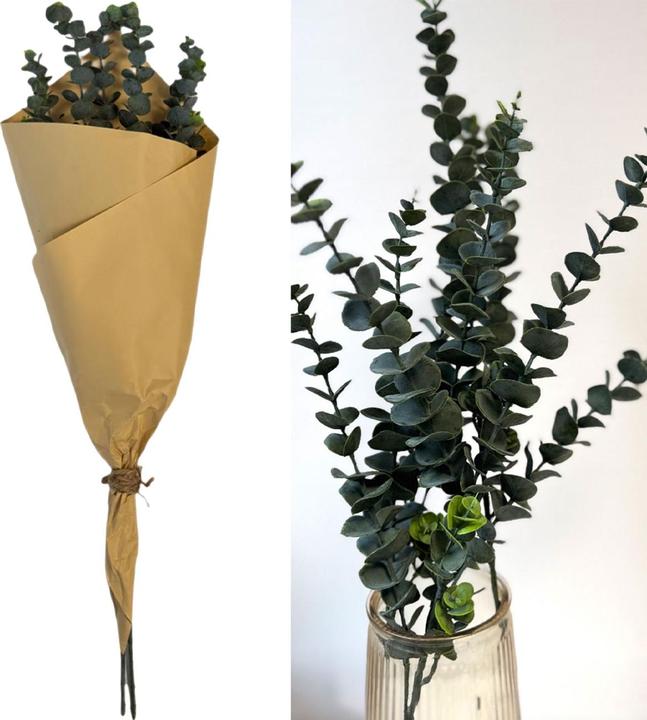 Produktbild Edle Kunstpflanze Eukalyptuszweige 80cm – Realistische Dekozweige ideal für Vase & Kranz – 3er Bund
