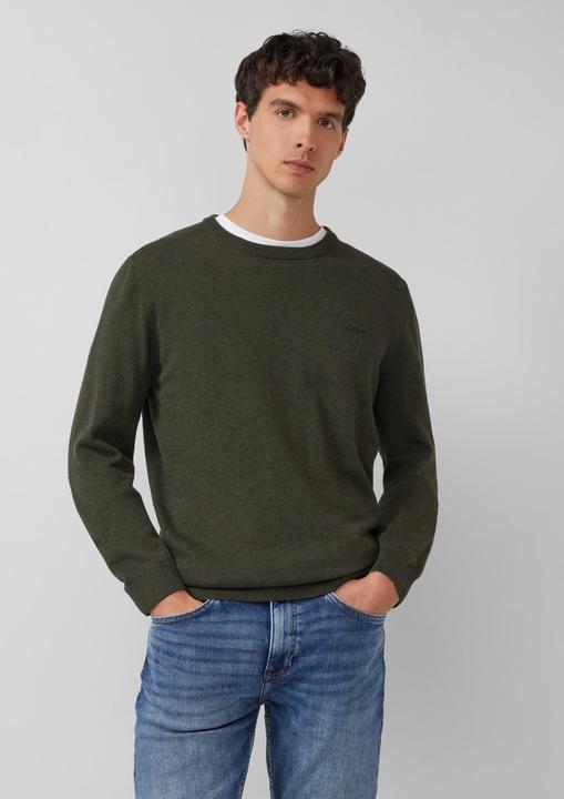 Image du produit s.Oliver Strickpullover Strickpullover mit Logo-Stickerei (M)