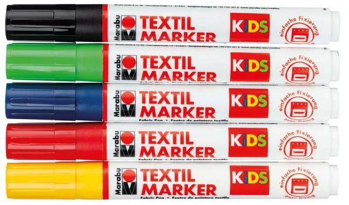 Produktbild Marabu Textilstift KiDS (Lavendel, Gelb, Grün, Blau, Schwarz, Rot, 3 mm, 5 x)