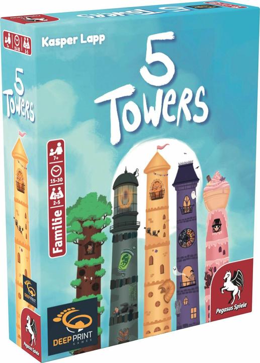 Actual product image Pegasus 5 Towers, card game, for 2-5 players, from 7 years (DE edition) (German, 2 - 5 Players)