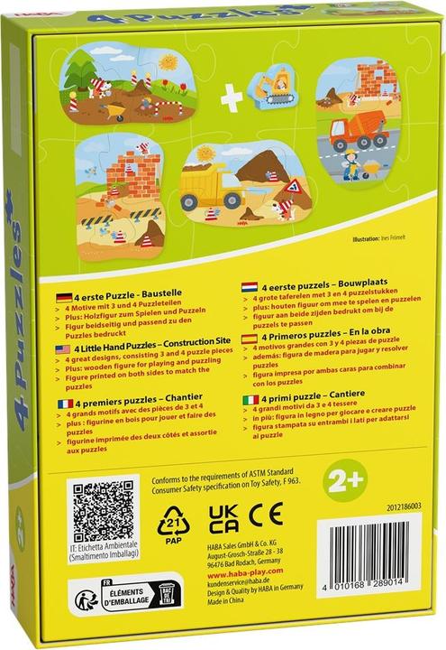 Produktbild Haba 4 erste Puzzles - Baustelle (2 Teile)
