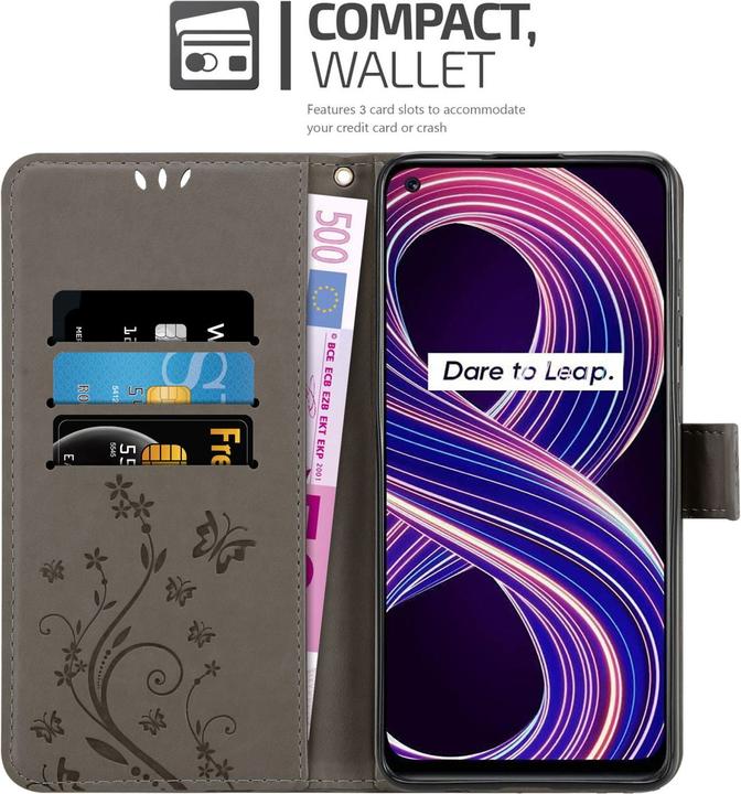 Image du produit Cadorabo Housse Flower Book pour Realme 8 5G / V13 / Q3 / Q3i / Narzo 30 5G (Realme Narzo 30 5G, Realme Q3i 5G, Realme V13)