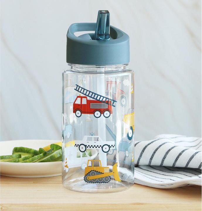 Actual product image A Little Lovely Company Straw bottle, vehicles (0.45 l)