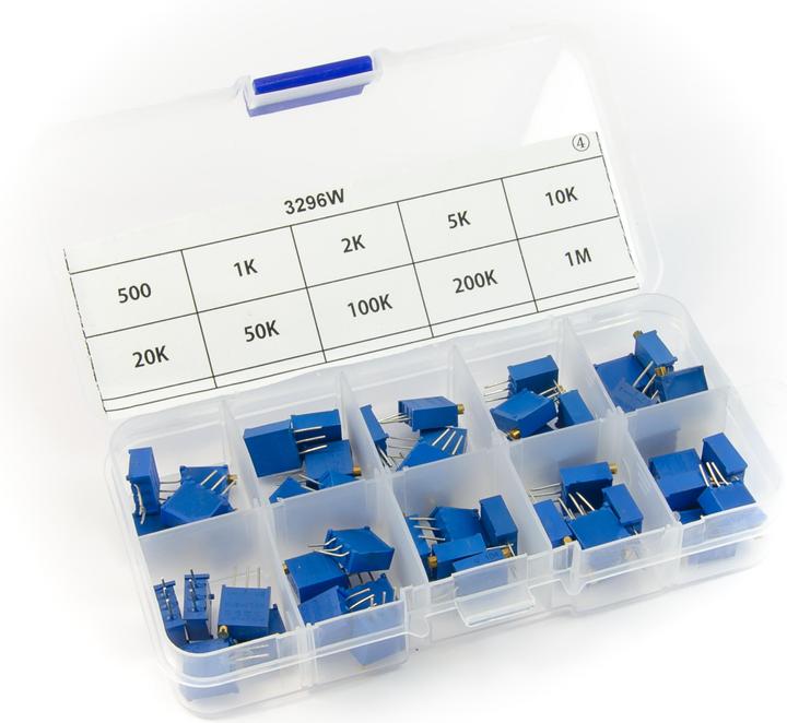 Actual product image Purecrea Rotary potentiometer set 50 pcs (50 Ohm - 1 mOhm) (Potentiometers)