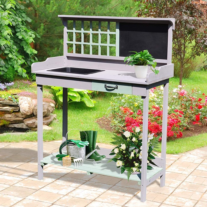 Produktbild Homcom Pflanztisch mit Schublade und Wanne