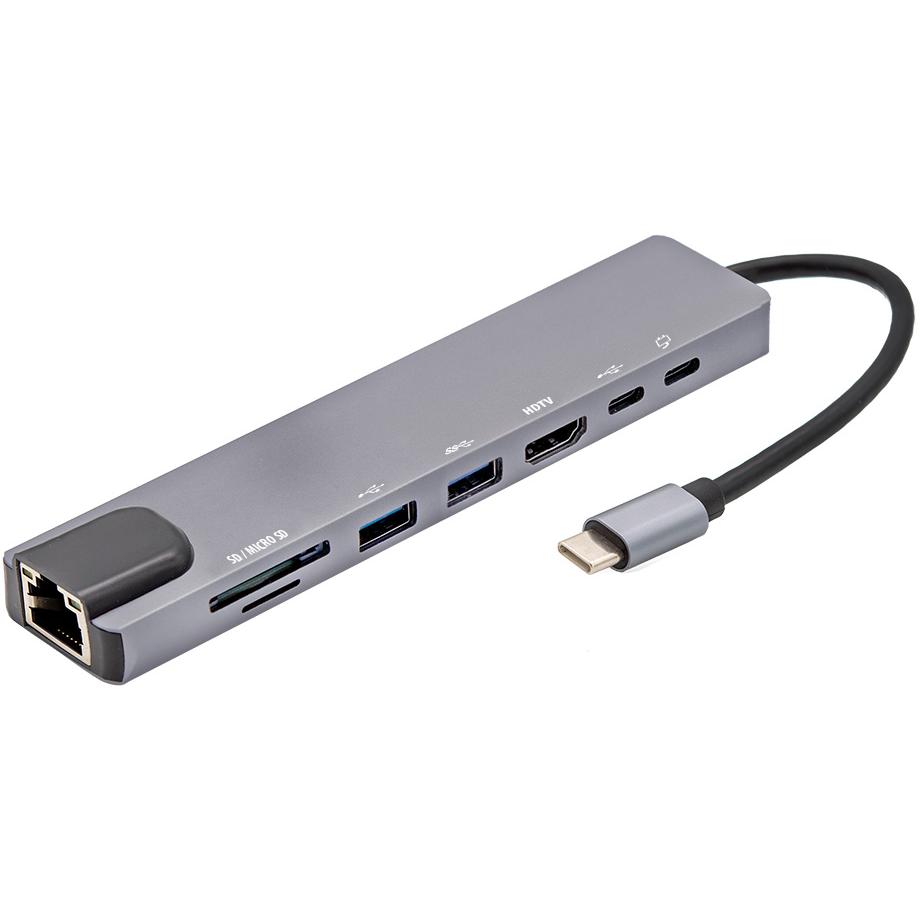 E+P USB-C Multiport-Adapter (8 Ports), Dockingstation + USB Hub