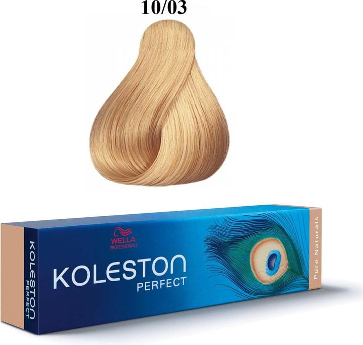 Produktbild Wella Koleston Perfect Pure Naturals Hair Color 10/03 60ml (10, 03 Helles natürliches Goldblond)