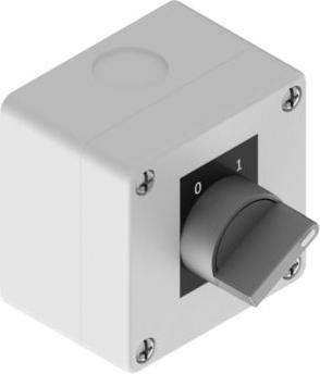 Produktbild RS PRO Wahlschalter 2-Stufen komplette Einheit Drehschalter, beleuchtet, 690V IP 65, 1 Schliesser Wur