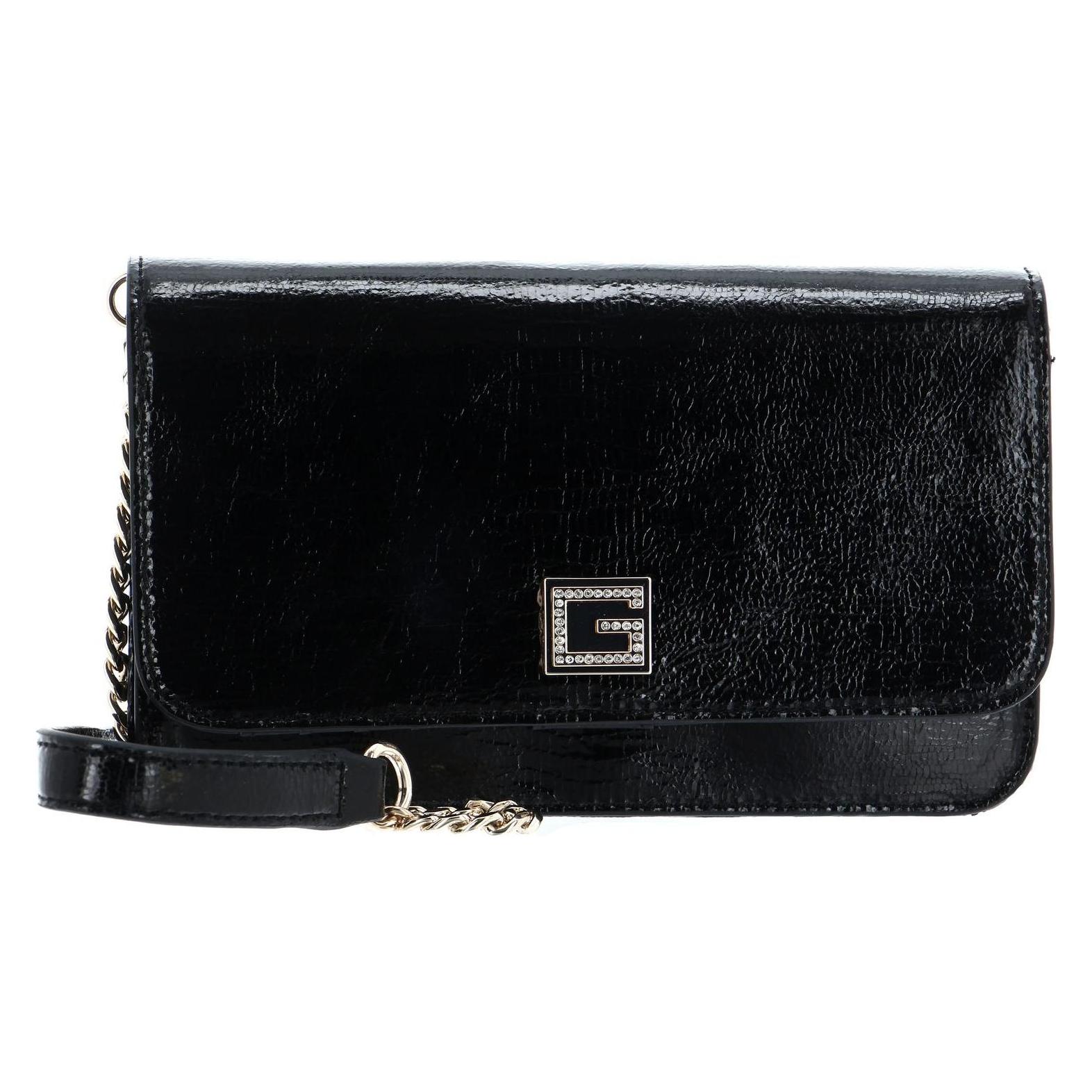 Guess, Damen, Handtasche, Golden Rock Mini Flap Xbody, Schwarz