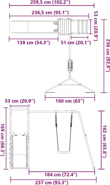 Actual product image vidaXL Spielplatz