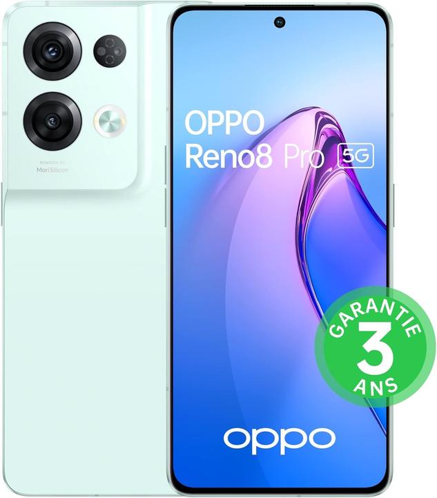 Image du produit OPPO OPP DS RENO8 PRO 5G 8+256 GLO GRN (256 Go, Vert glacé, 6.70", Double SIM, 5G)