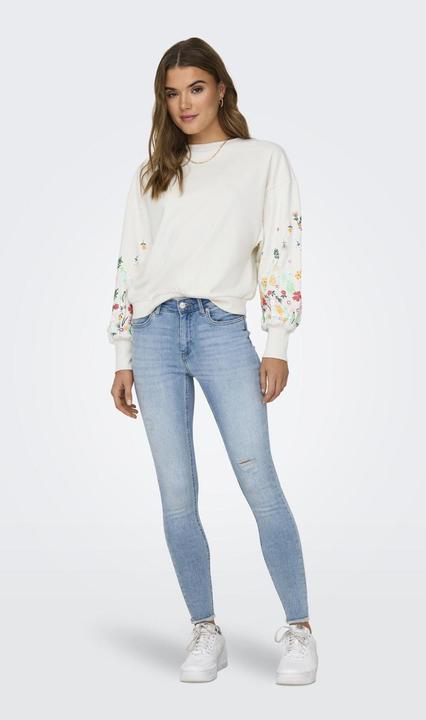 Produktbild Only Normal geschnitten Rundhals Gerippte Ärmelbündchen Tief angesetzte Schulter Sweatshirt Sweatshirt (XS)