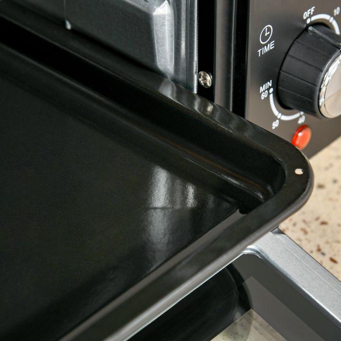Actual product image Swisshandel24 Mini oven 21L with 1 wire rack and 1 baking tray 3 cooking modes 100°C-230°C 1400W Metal Stainless
