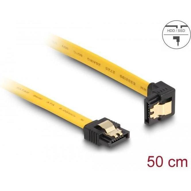 Thumbnail - Delock SATA-3 Kabel: 50cm, Metall Clip,gelb, Interne Kabel (PC)