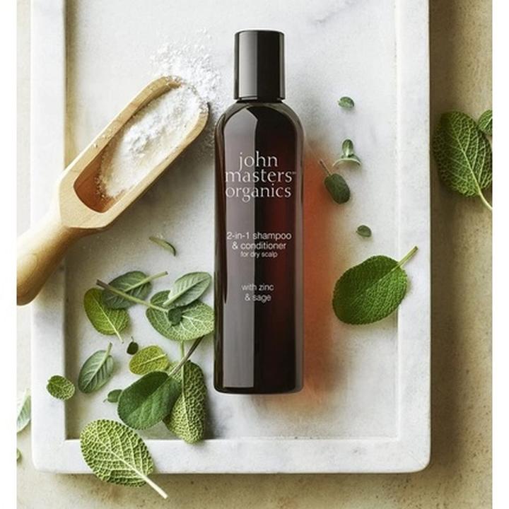 Produktbild John Masters Organics Shampoo & Conditioner ZINC & SAGE - Zink & Salbei 2 in 1 Produkt (236 ml, Flüssiges Shampoo)