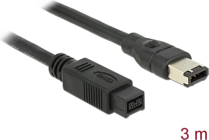Delock Câble FireWire IEEE 1394B 9Pol/6Pol, 3Mètres (3 m, FireWire)