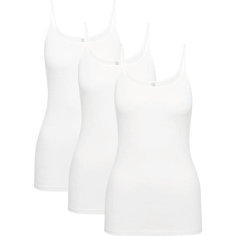 Triumph, Damen, Shirt, 3er Pack Katia Basics 01 Spaghetti Top, Weiss, (38)