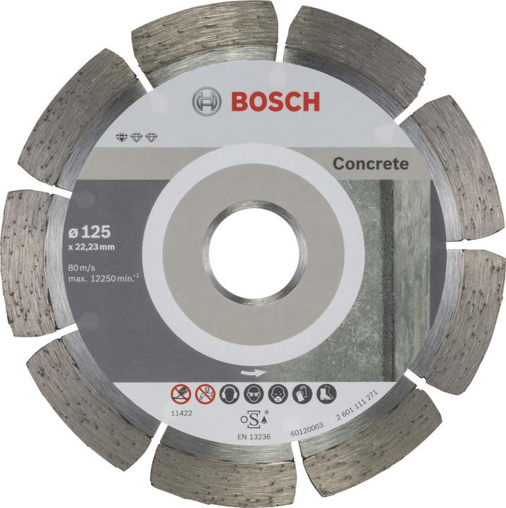 Produktbild Bosch Professional Zubehör Diamanttrennscheibe Standard for Concrete, 125 x 22,23 x 1,6 x 10 mm, 10er-Pack