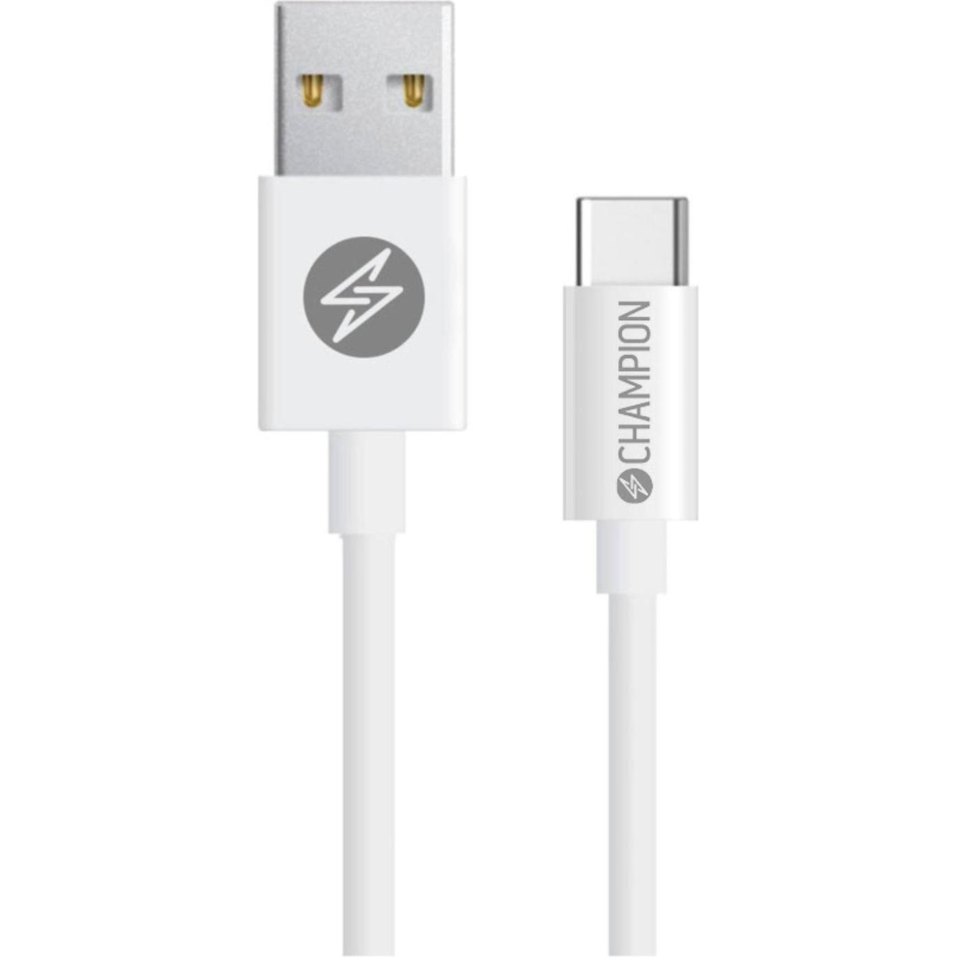Champion USB-A auf USB-C Kabel 2m Weiss (2 m), USB Kabel
