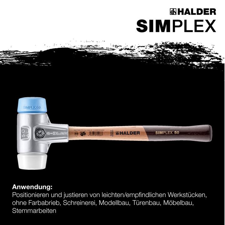 Actual product image Halder Soft faced hammer 350 40mm TPE soft/superplastic AL housing simplex (350 g)