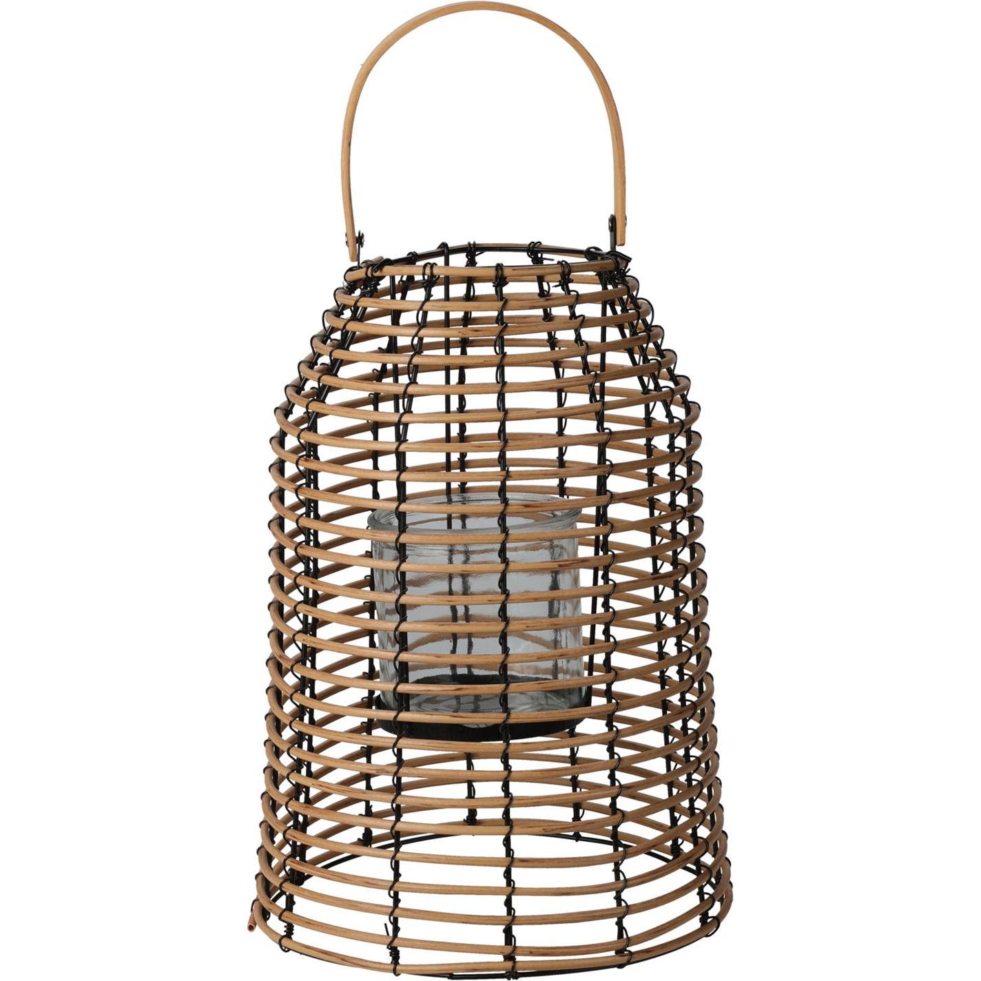 Mojawo, Laterne, 3er Holz Laternen Set Windlicht Rattan Design rund H30/36/40cm (3 x)