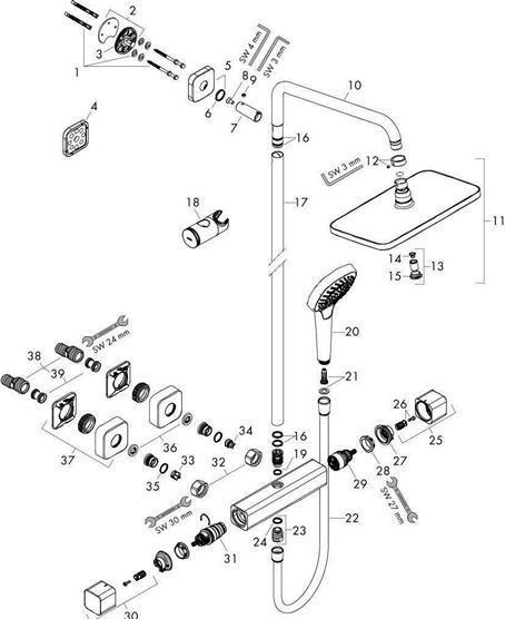 Immagine prodotto hansgrohe Tubo doccia CROMA E 280 1jet