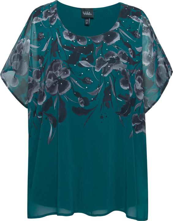 Actual product image Ulla Popken Layered Floral Chiffon Blouse (50, 52)