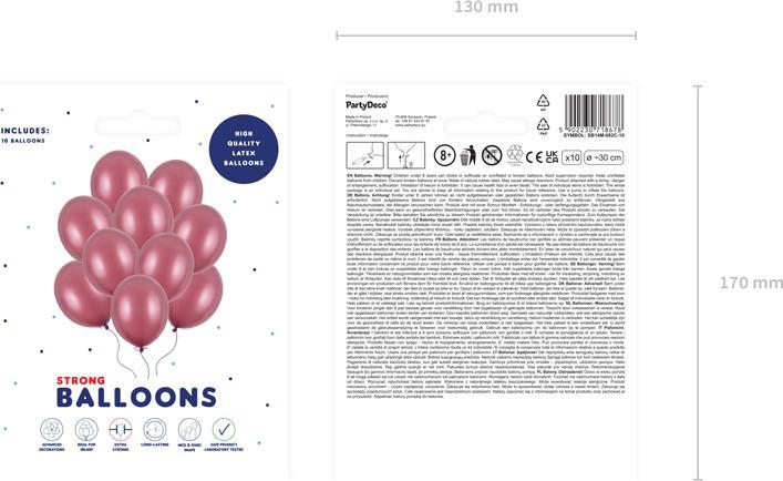 Actual product image Partydeco Balloons Metallic Brown 30cm (10pcs) (10 x)
