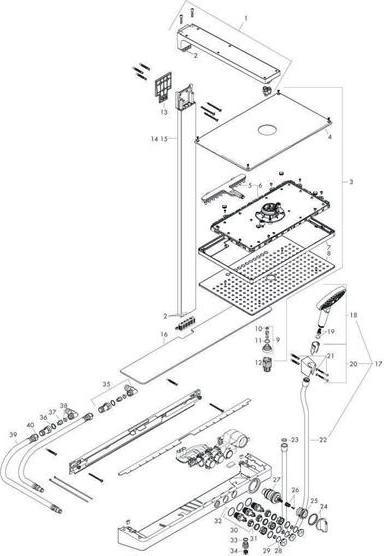Actual product image hansgrohe HG Showerpipe RAINMAKER SELECT 460 2jet DN 15 white/chrome