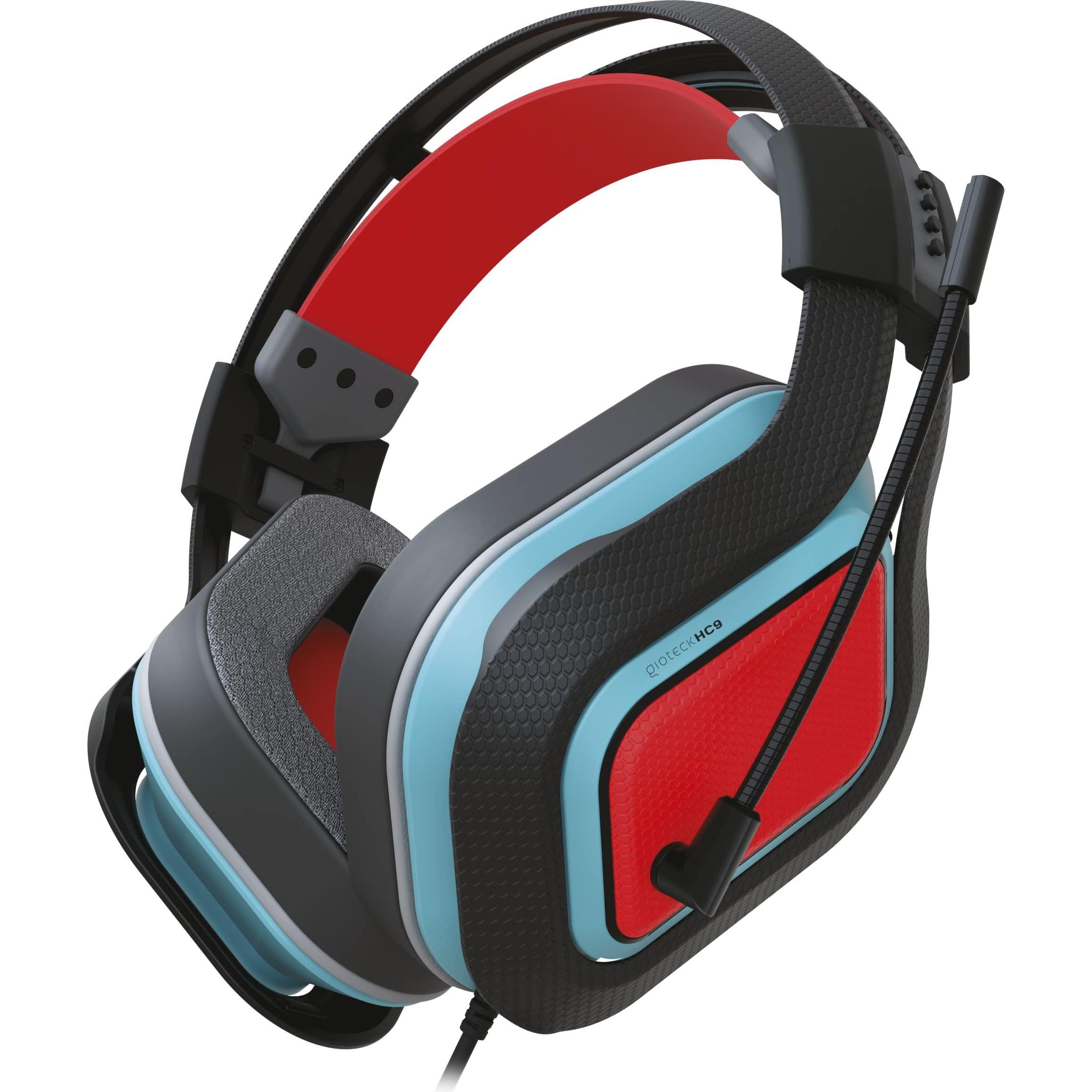 Gioteck HC-9 Wired Headset (Kabelgebunden), Gaming Headset, Rot