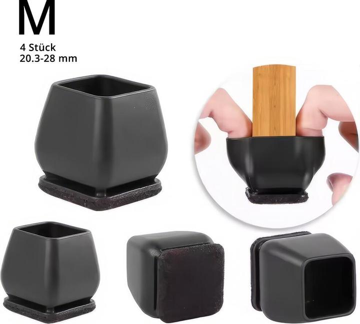 Qmexa Profi Stuhlbein-Stulpen (Filzgleiter, 4 Stk.)