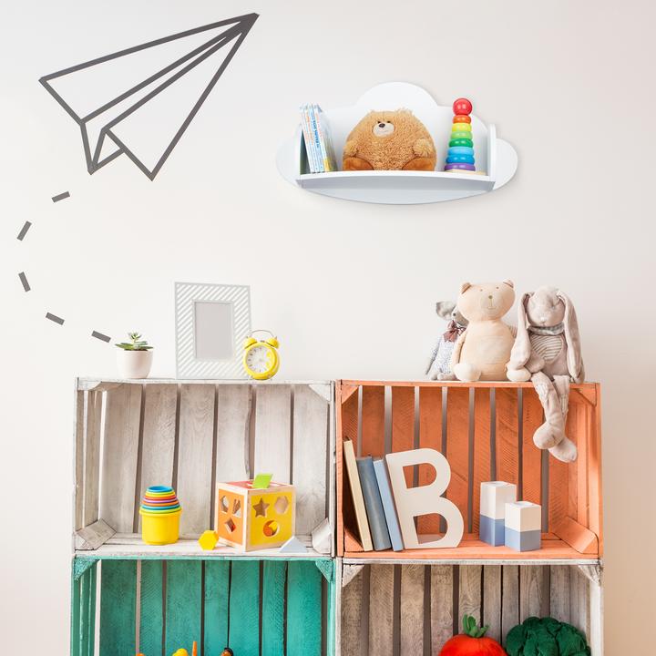 Actual product image Relaxdays Wall Shelf Cloud, Shelving For Children's Room (60 x 21 x 31.5 cm)