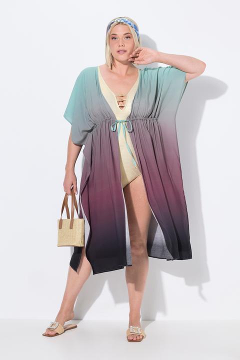 Produktbild Ulla Popken Kaftan, Farbverlauf, Palmen, V-Ausschnitt, Halbarm (42, 44, 46, 48)