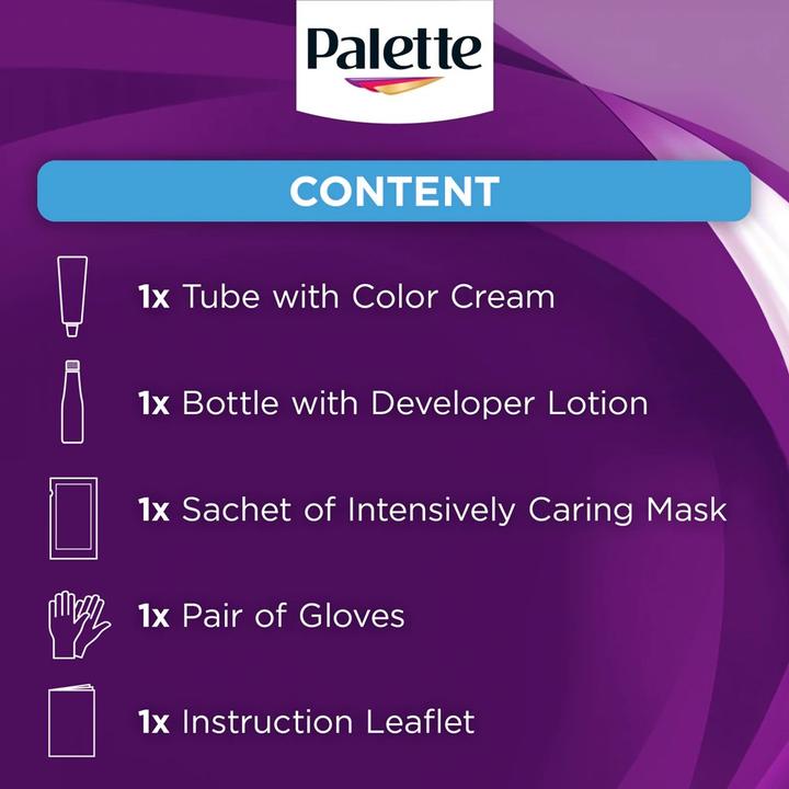 Actual product image Palette Schwarzkopf Intensive Colour Creme Permanent Hair Dye with Mask for All Hair Types C9 Platinum (C9 Platinum Silver)