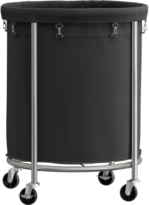 Actual product image Songmics Laundry basket on castors 48 l, black/silver, detail colour (170 l)
