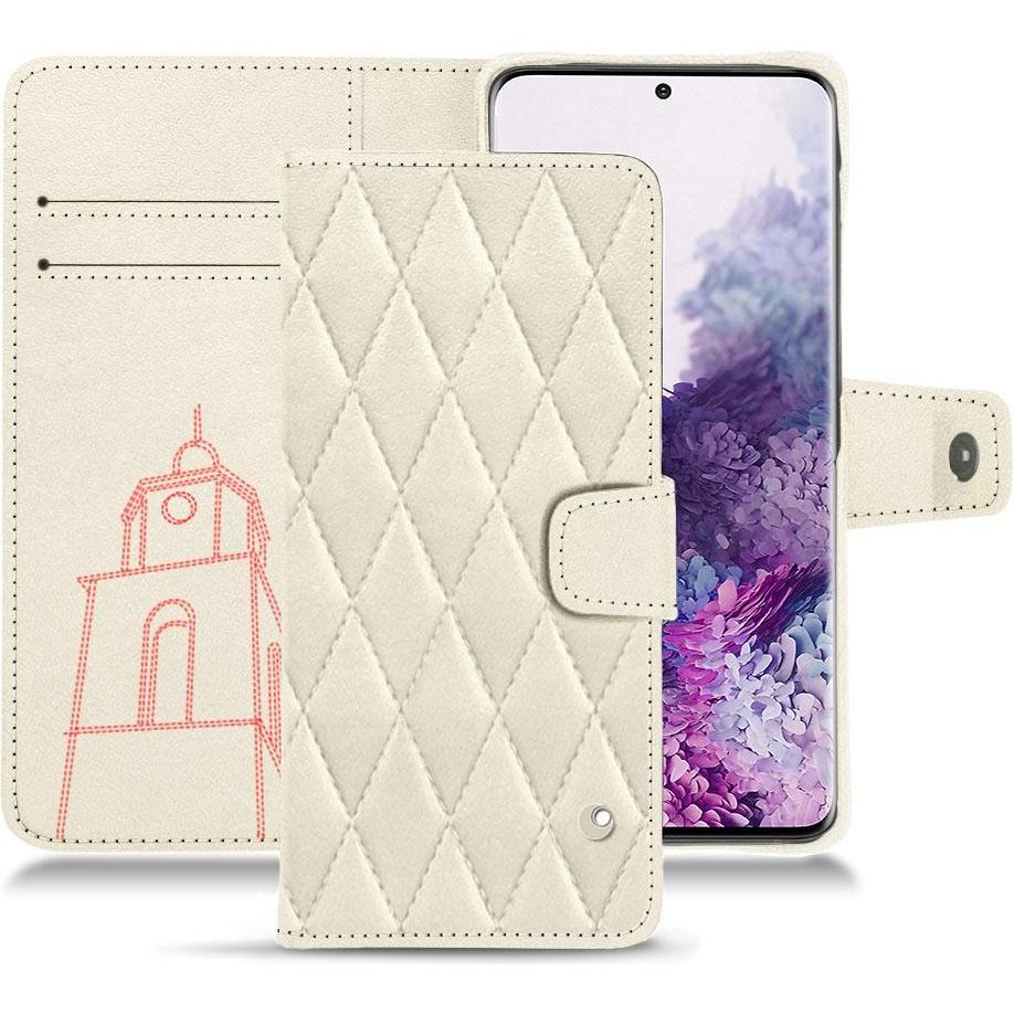Noreve Lederschutzhülle Wallet (Samsung Galaxy S20), Smartphone Hülle, Weiss