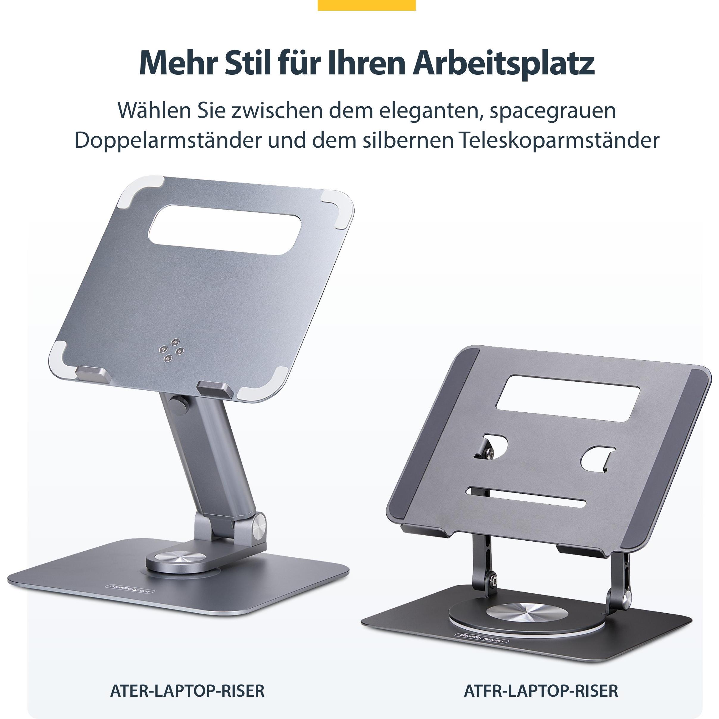 StarTech Laptop Stand/Riser, Notebook Ständer, Silber
