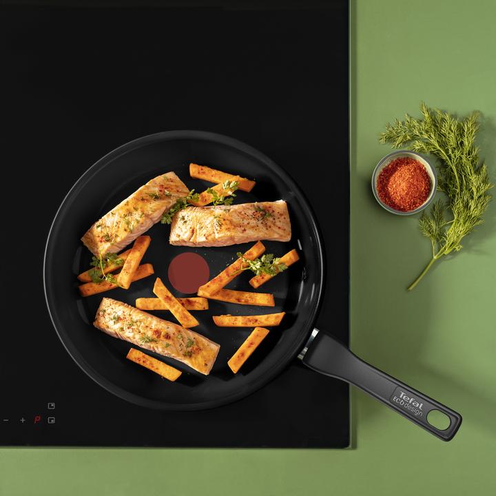 Actual product image Tefal Renew Black Ceramic Koekenpan - 28 cm - Inductie (28 cm, Frying pan, Aluminium)