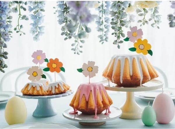 Actual product image Partydeco Cake toppers Flowers, mix, 13 cm (1 pkt / 8 pc.) (8 Piece)