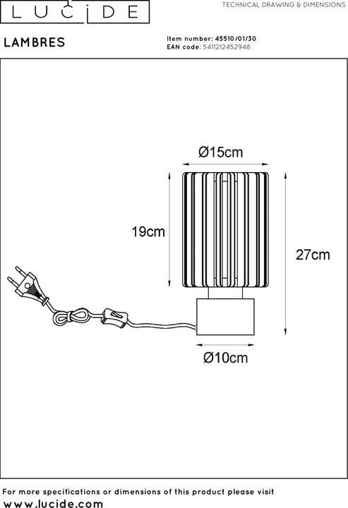 Image du produit Lucide Lambres (E27)