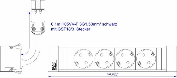 Produktbild Bachmann 916.054 (4x, CEE 7/3)