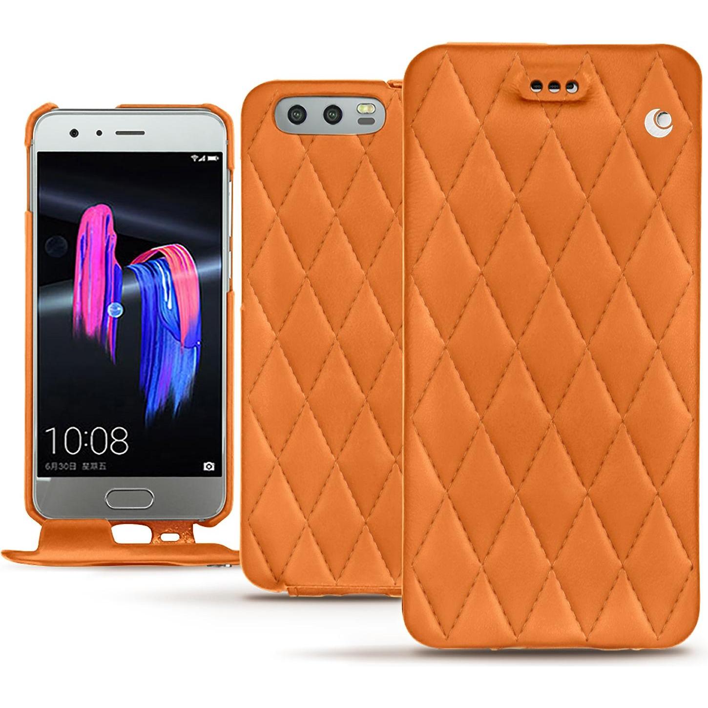 Thumbnail - Noreve Lederschutzhülle vertikal (Honor 9), Smartphone Hülle, Orange