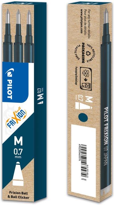 Actual product image Pilot FriXion Refill Set à 3 (Refill, Blue, Black, 0.35 mm)