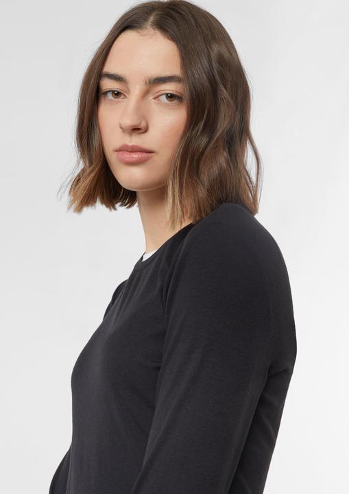 Produktbild Comma T-Shirt Basic Langarm Viskoseshirt mit Kontrast Doppelbündchen (48)