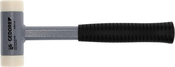 Actual product image Gedore Recoilless soft-face hammer, Ø 40 mm, tubular steel handle, replaceable polyamide heads (800 g)