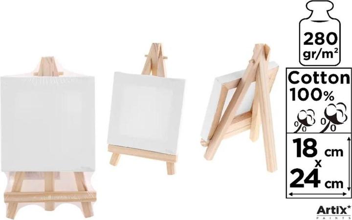 Produktbild Main paper Mini-Leinwand 18x24cm 280G/m2 + Staffelei (18 x 24 cm)