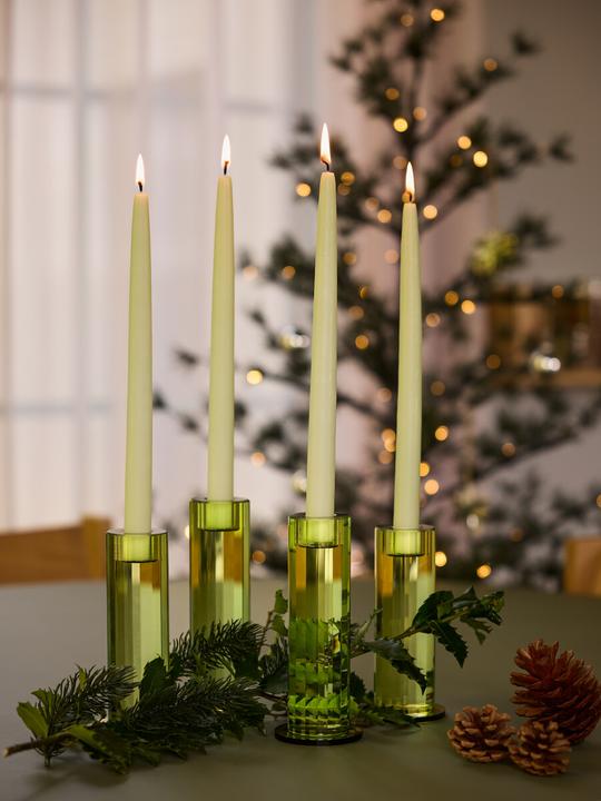 Productafbeelding Hübsch Cut Kerzenständer Grün (2er Set)