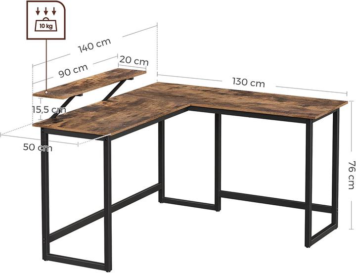 Actual product image Vasagle Workstation (140 x 130 x 91.5 cm)
