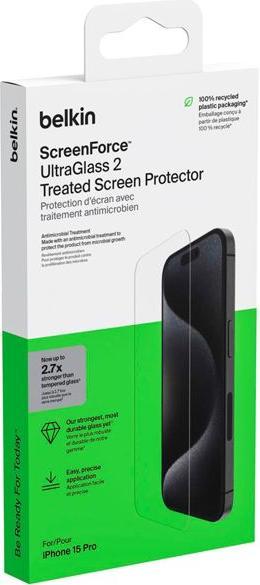 Actual product image Belkin ScreenForce Pro UltraGlass2 (1 Piece, Apple iPhone 15 Pro)
